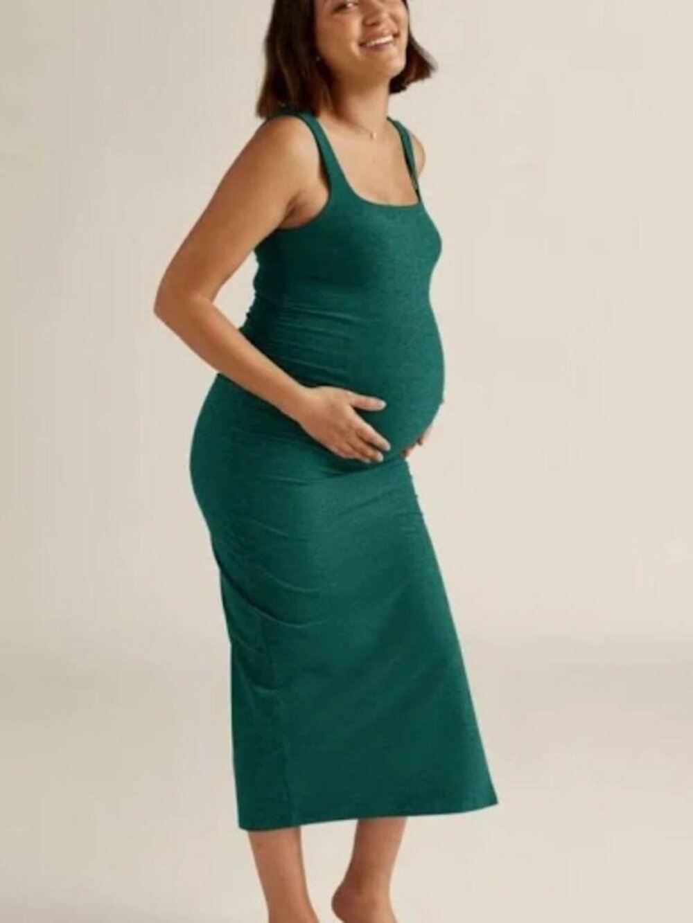 Beyond Yoga Beyond the Bump Spacedye Icon Maternity Dress Green Small